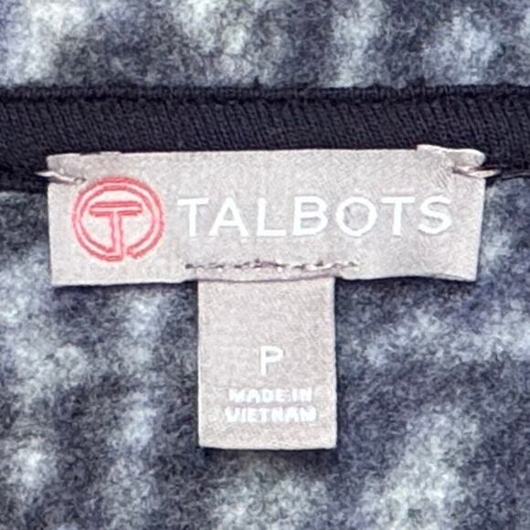 Talbots Blue Snowflake Sweater Vest  Size P Full Zip Hood with Faux Fur Trim - Picture 8 of 9